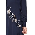 Front Open cuff sleeves  Embroidery Abaya - Navy Blue Front Open cuff sleeves  Embroidery Abaya - Navy Blue